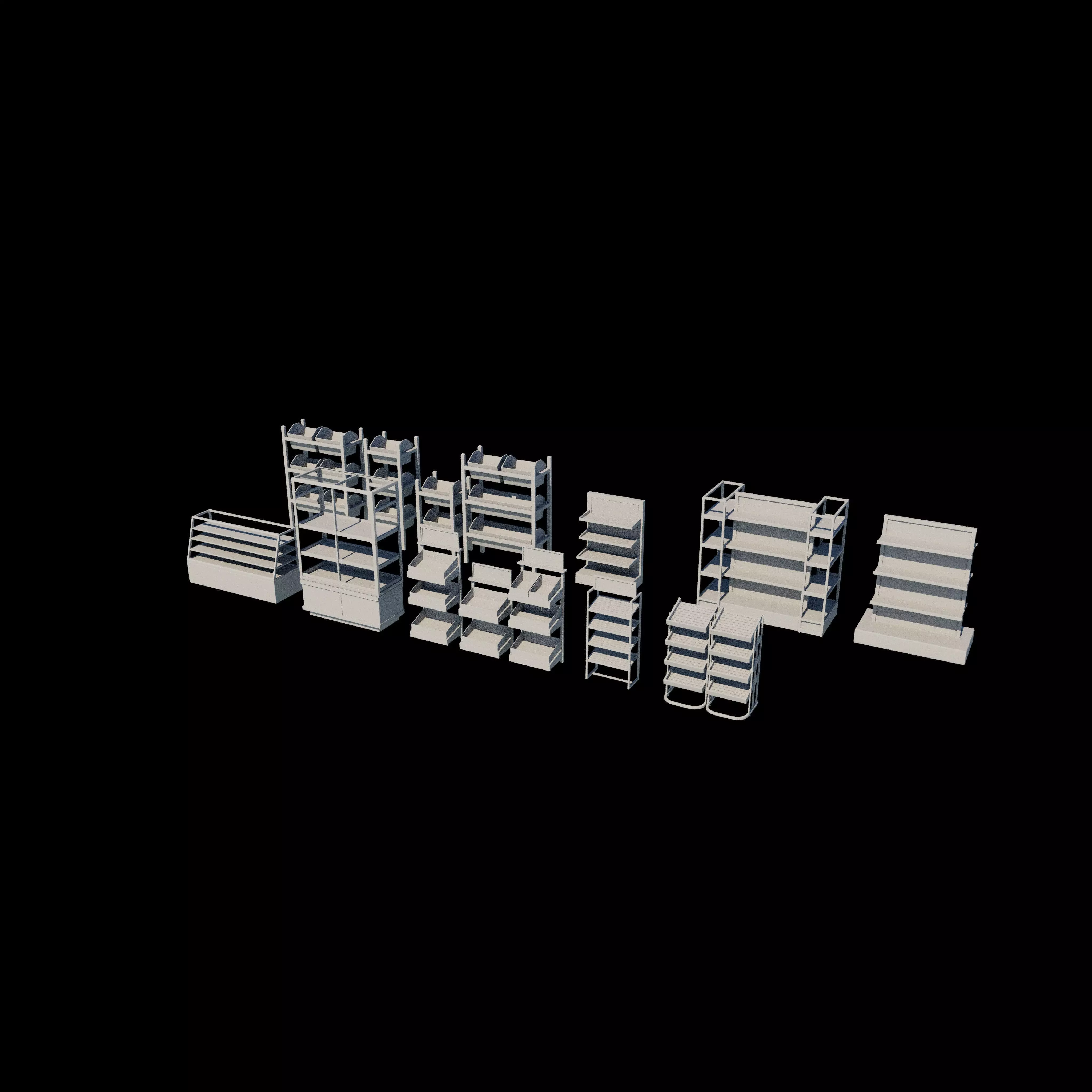 display shelf set  3D model_15