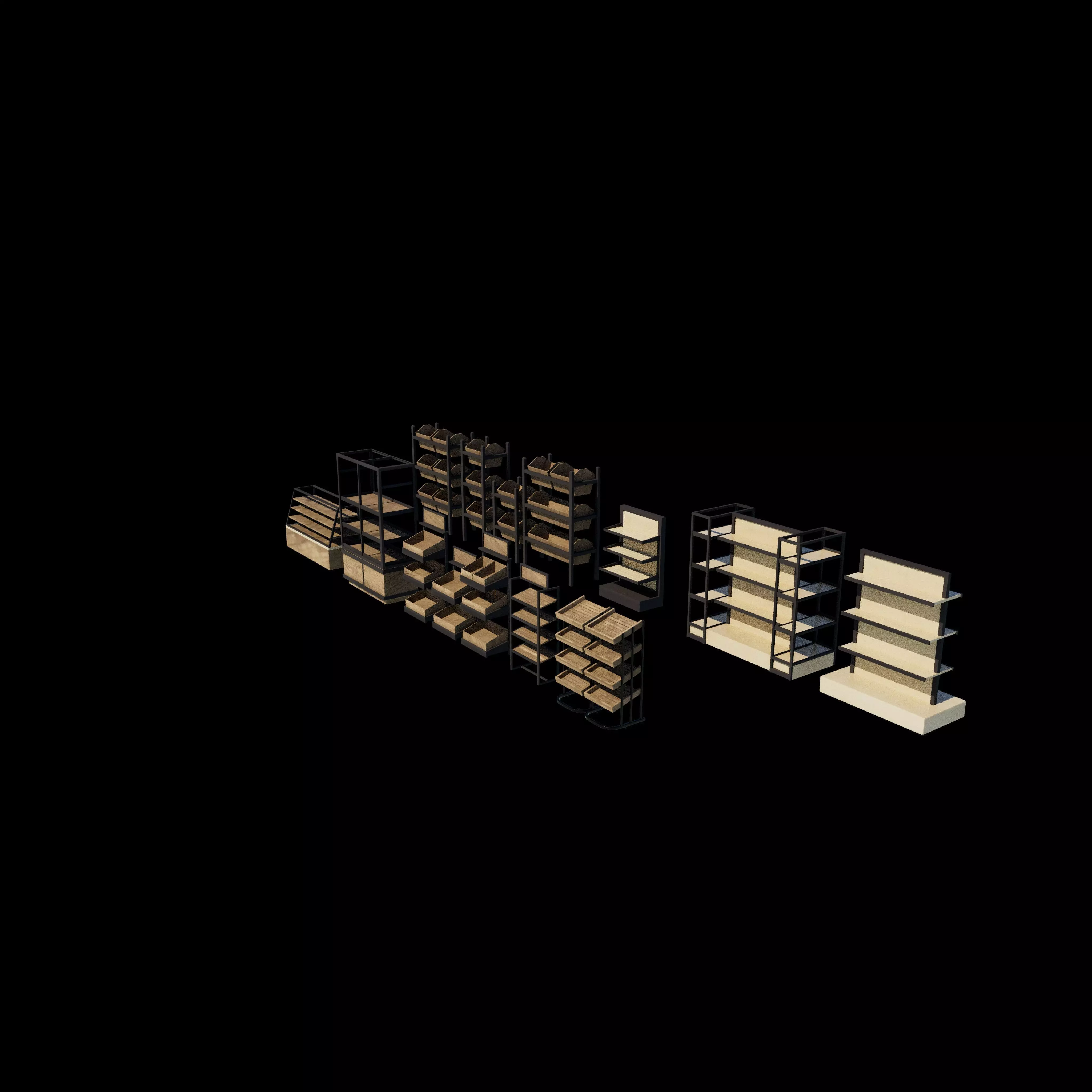 display shelf set  3D model_6