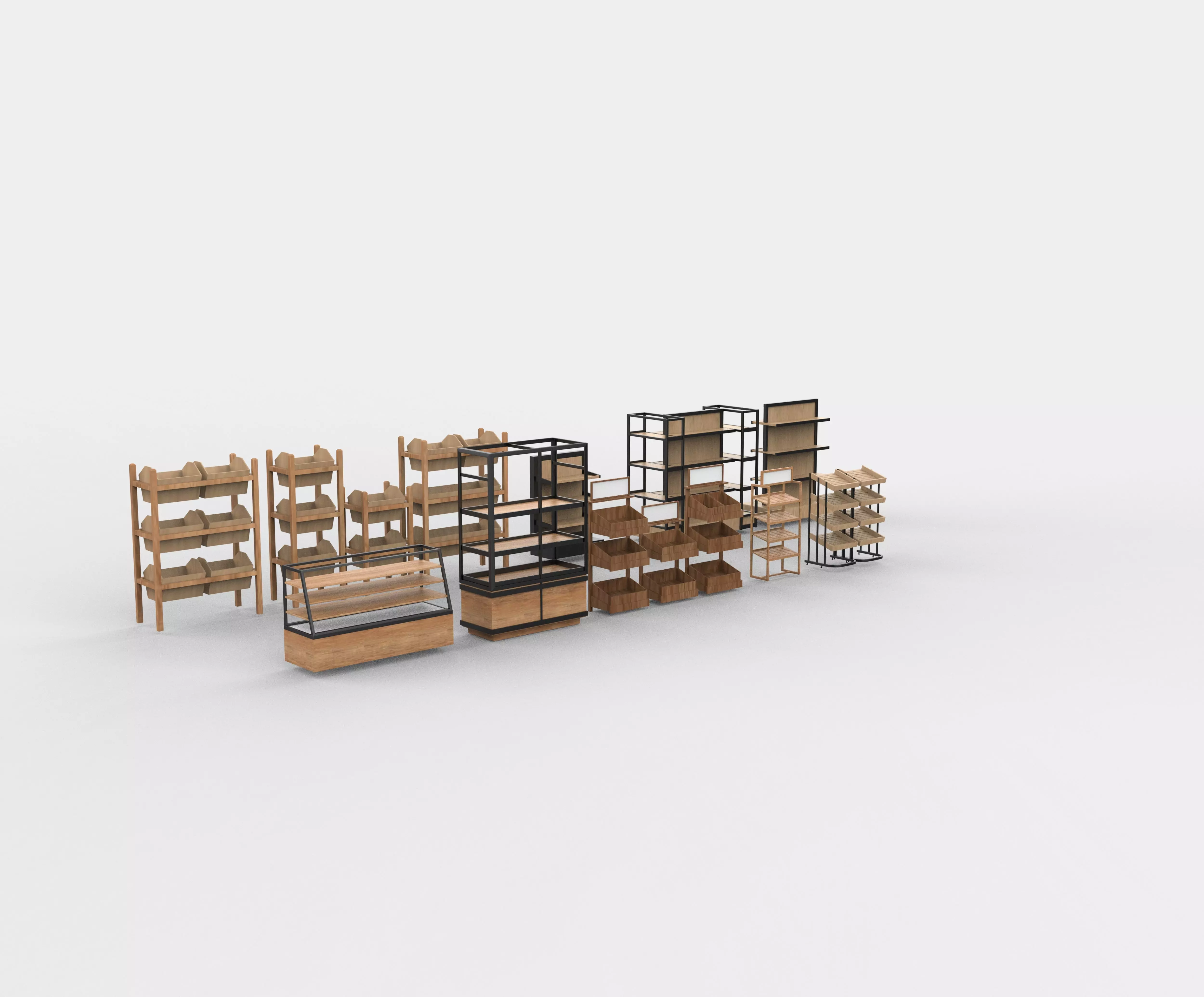display shelf set  3D model_0