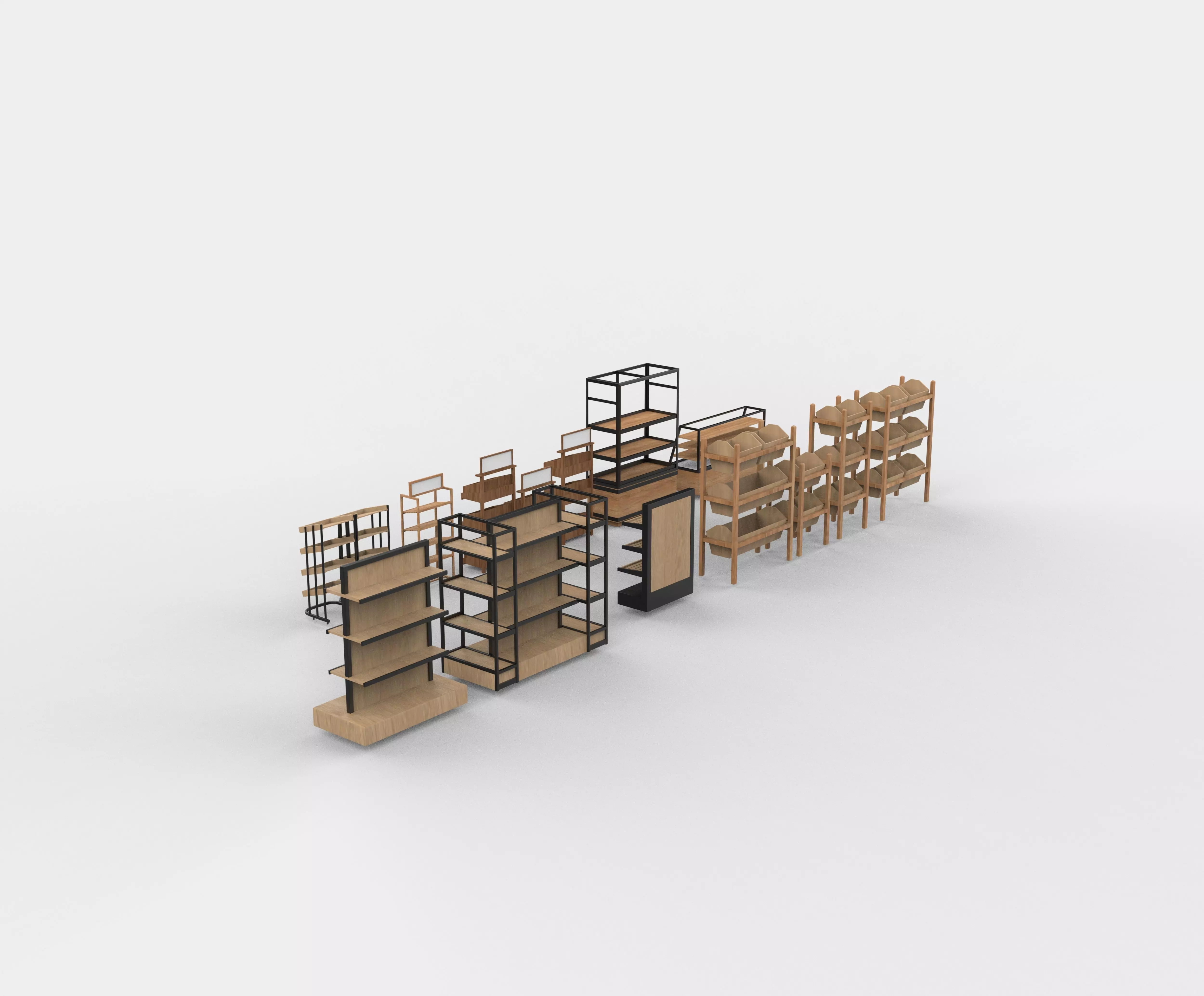display shelf set  3D model_8