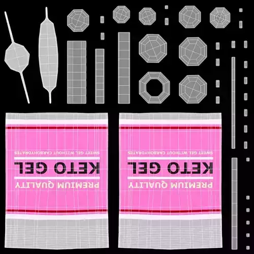 Keto Gel - Product Concept Packaging Low-poly 3D model 7