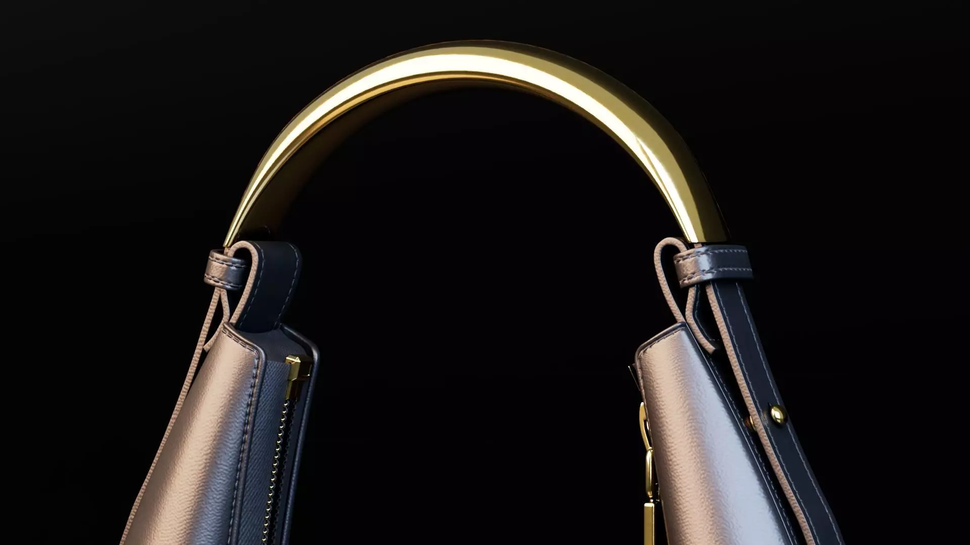 Realistic Leather Handbag 3D model_4