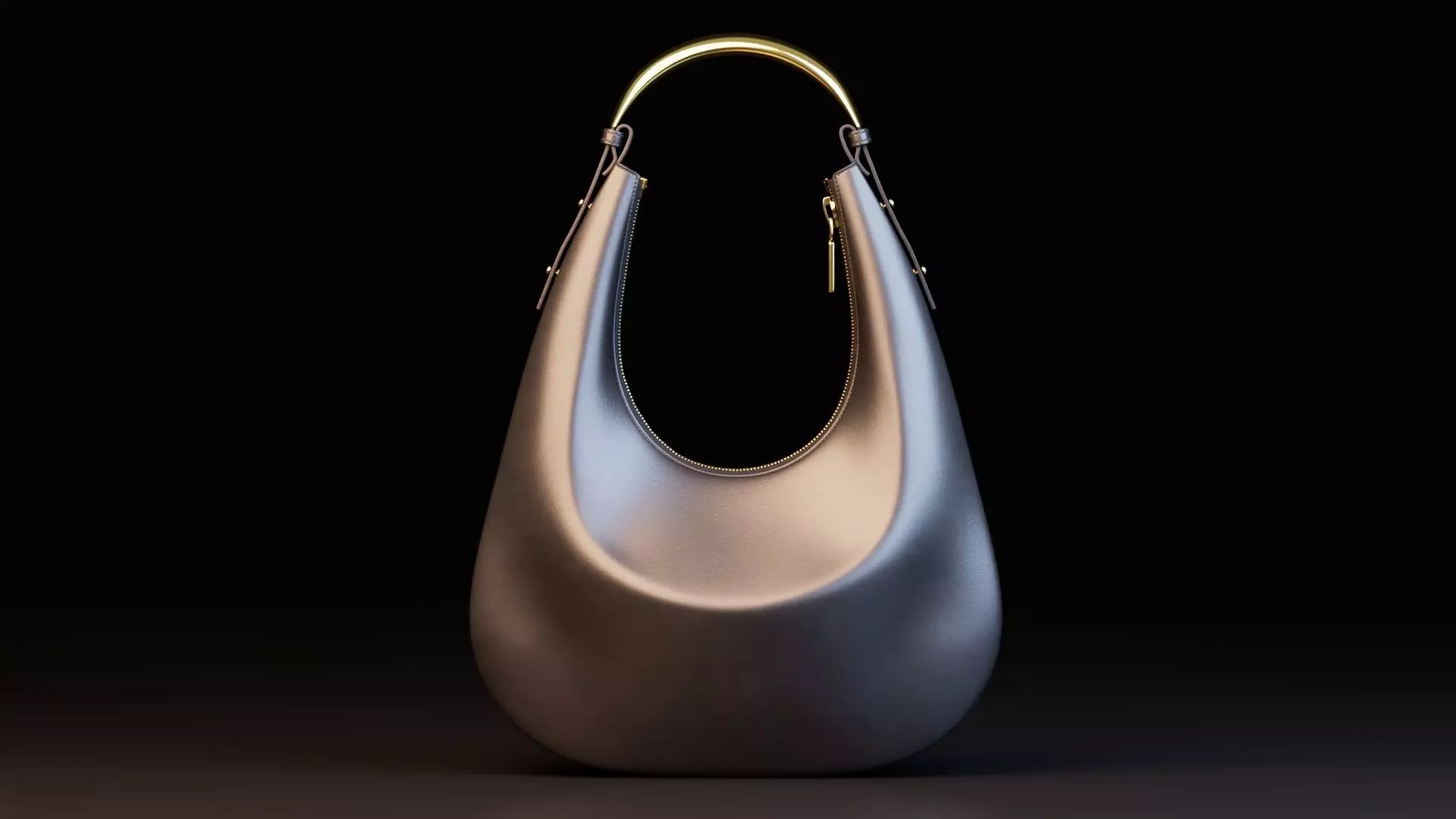 Realistic Leather Handbag 3D model_2