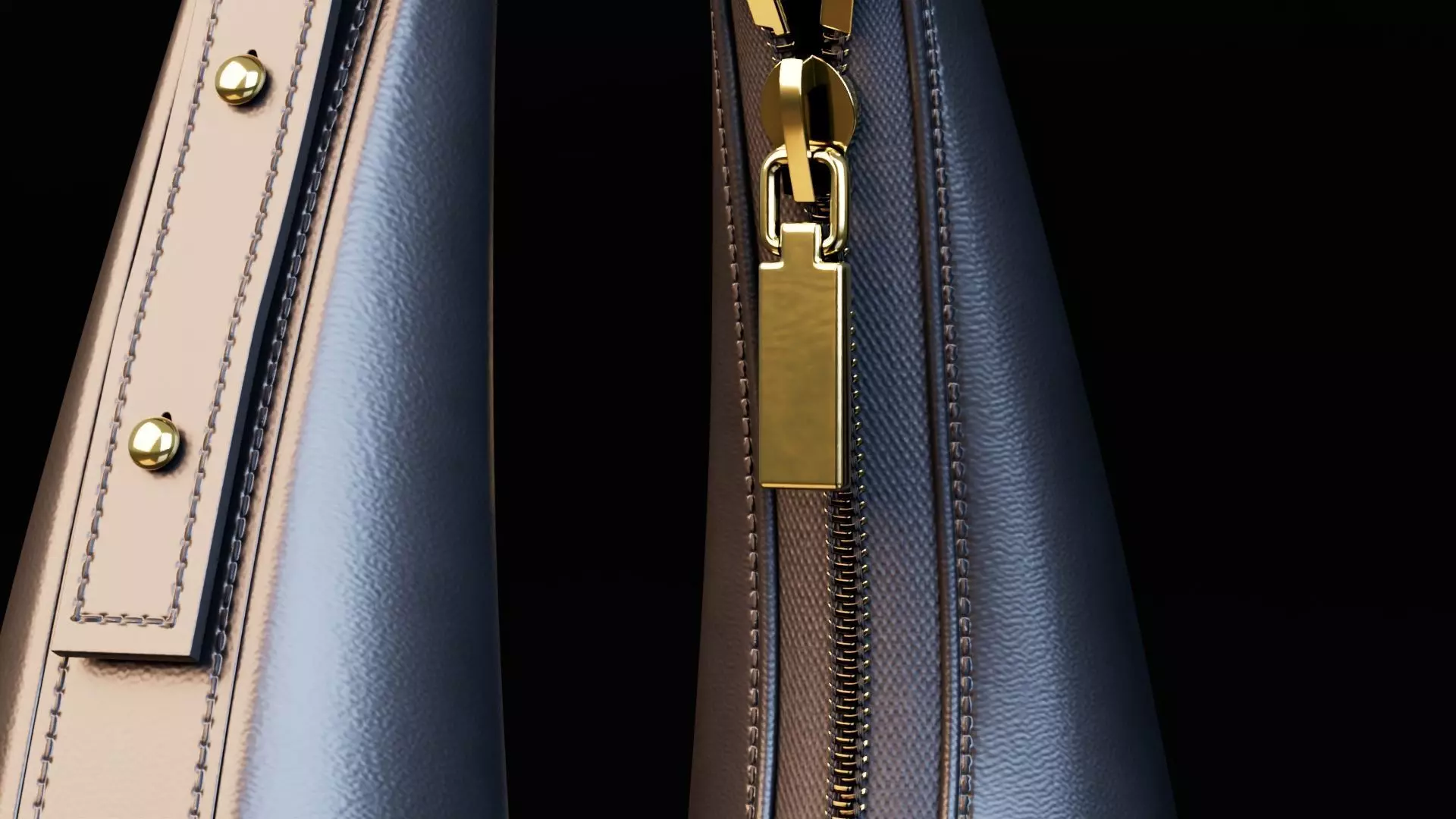 Realistic Leather Handbag 3D model_5