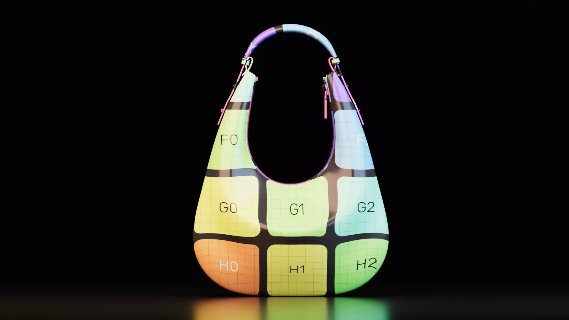 Realistic Leather Handbag 3D model_8