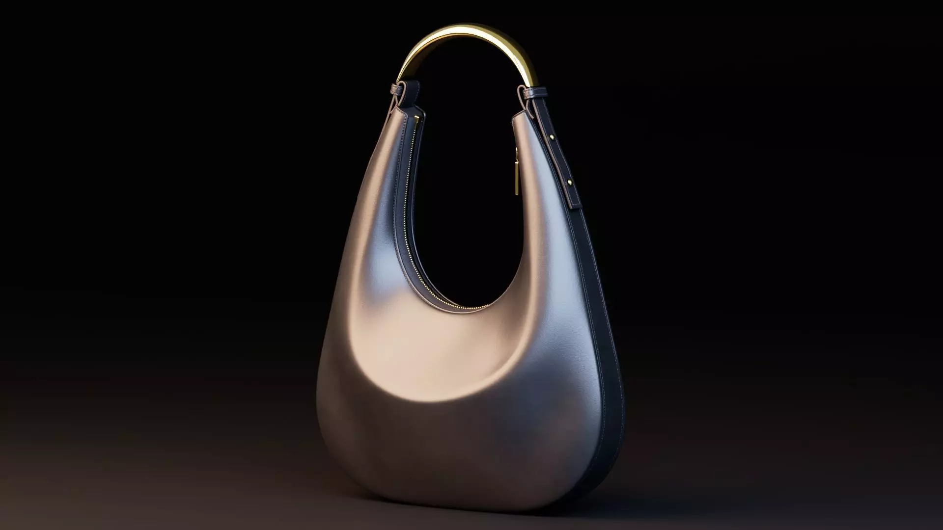 Realistic Leather Handbag 3D model_1