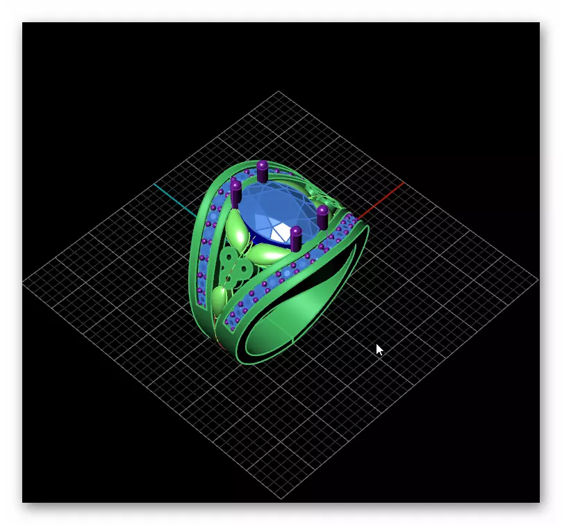 oval high jewelry ring  3D print model_1