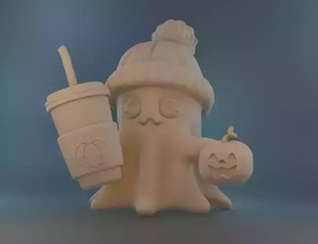 Cute Pumpkin Ghost Halloween Chibi STL