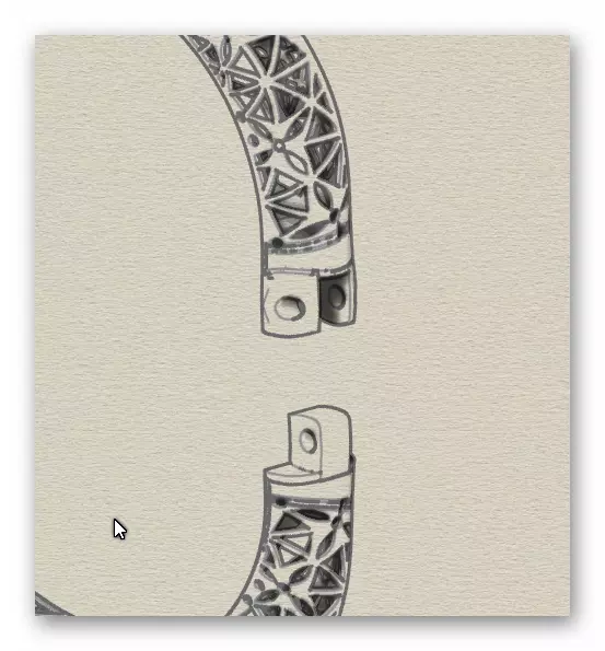 fusion gold bracelet  3D print model_10