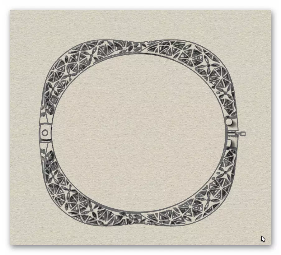 fusion gold bracelet  3D print model_12