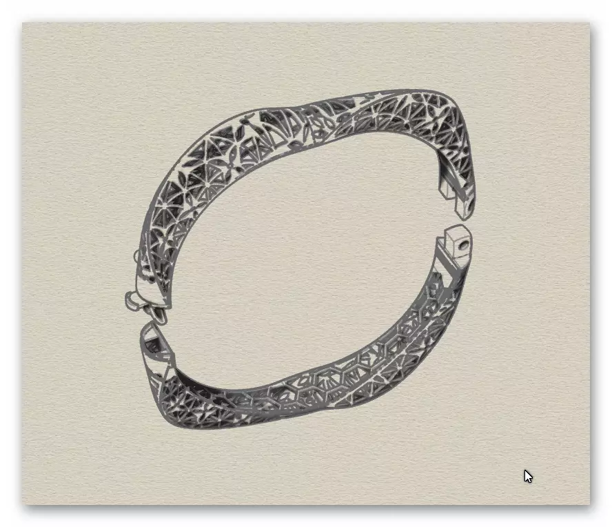 fusion gold bracelet  3D print model_8