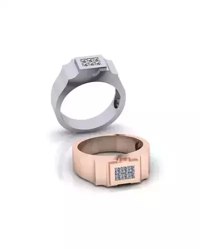 men pave setting princess jewelry ring 
