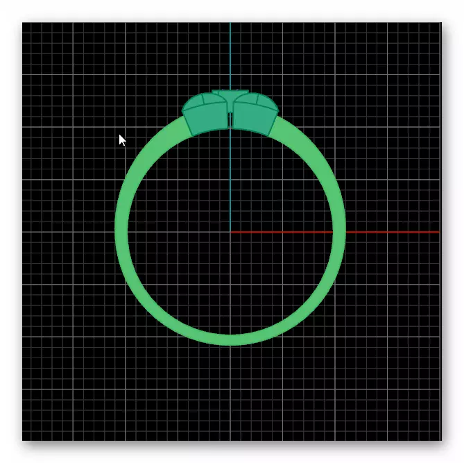 H jewelry ring 3D print model_2