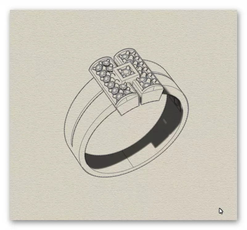 H jewelry ring 3D print model_5