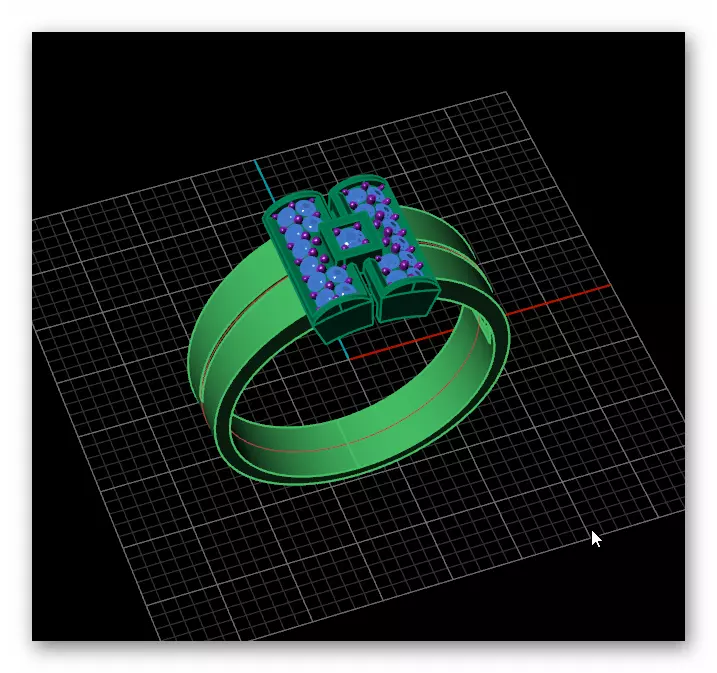 H jewelry ring 3D print model_1