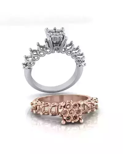 pave setting solitaire engagement jewelry ring 