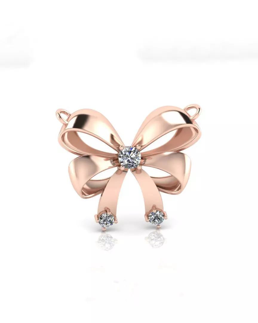 bow tie jewelry pendant 3D print model_0