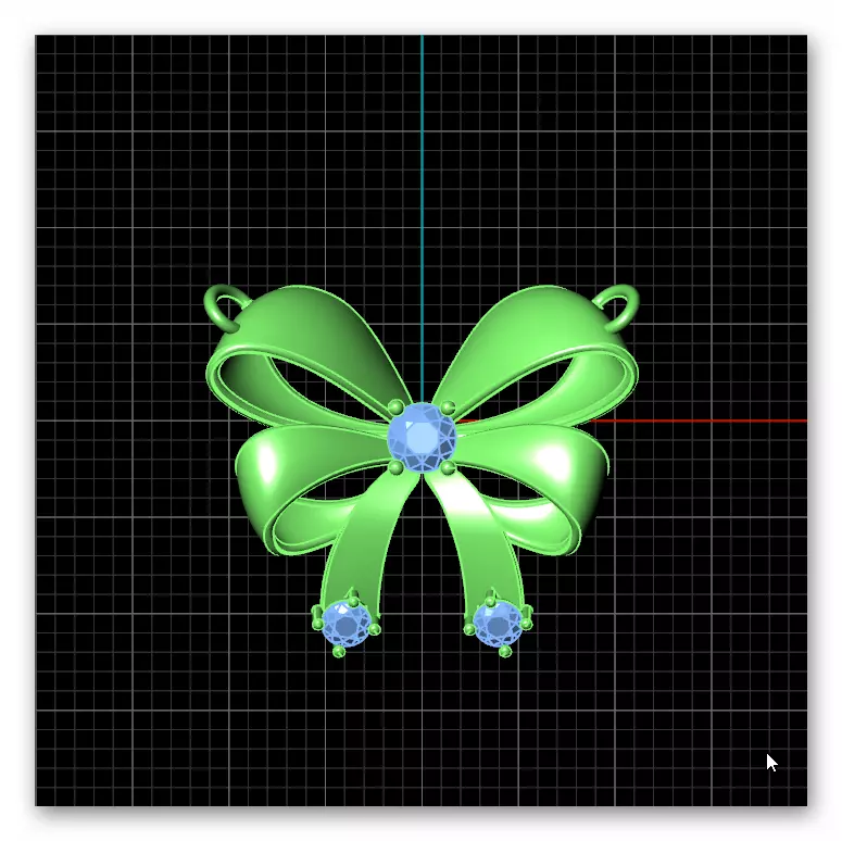 bow tie jewelry pendant 3D print model_1
