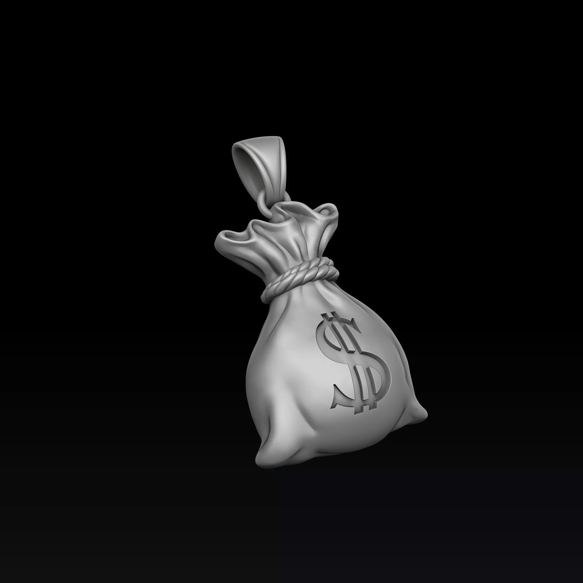 Money Bag Pendant 3D print model_2