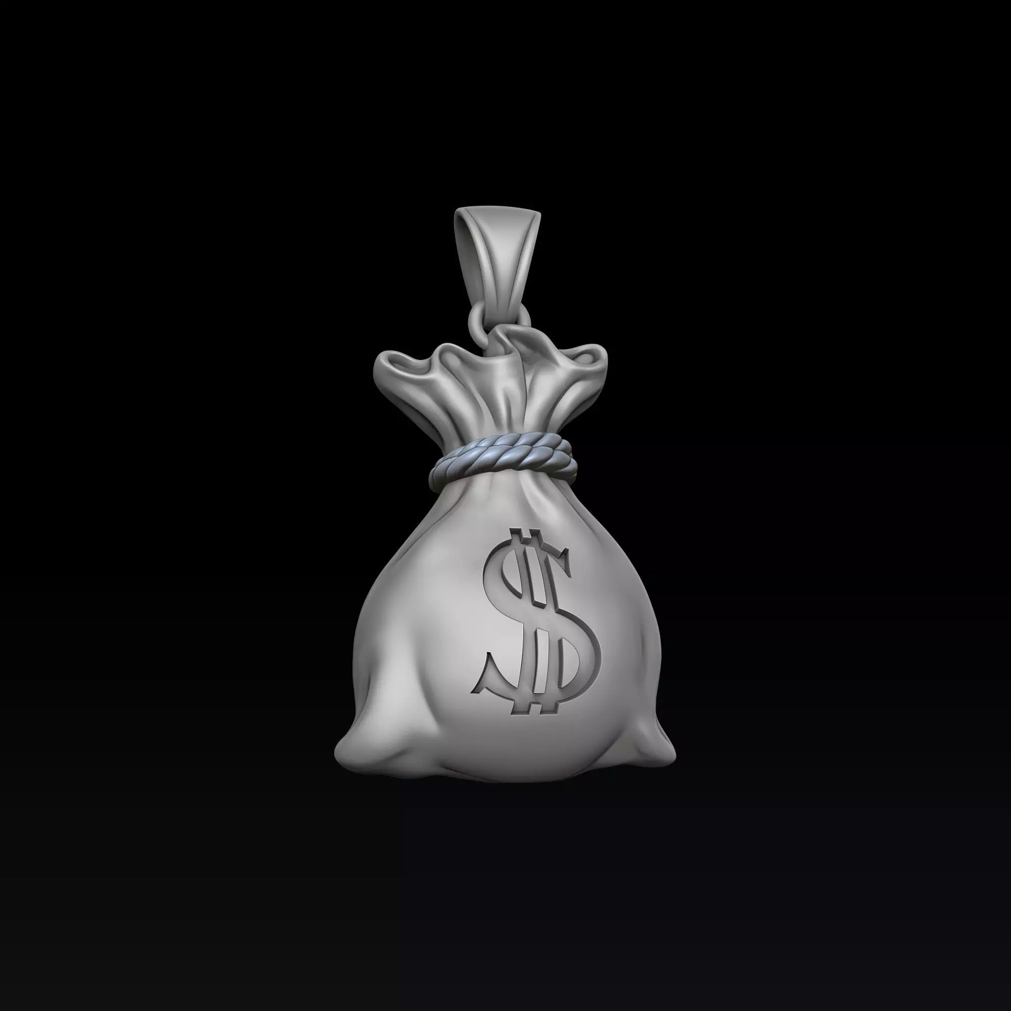 Money Bag Pendant 3D print model_5
