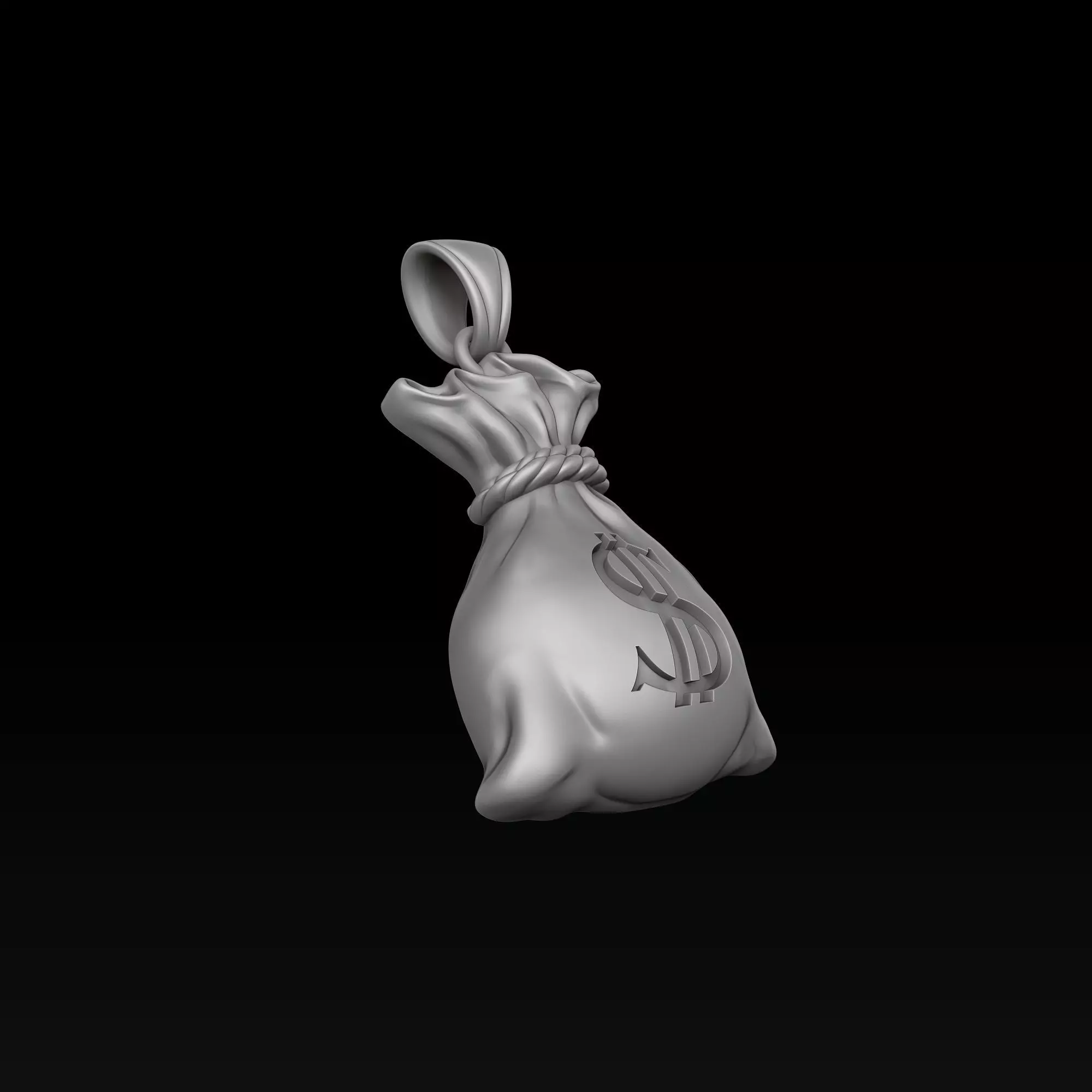 Money Bag Pendant 3D print model_3