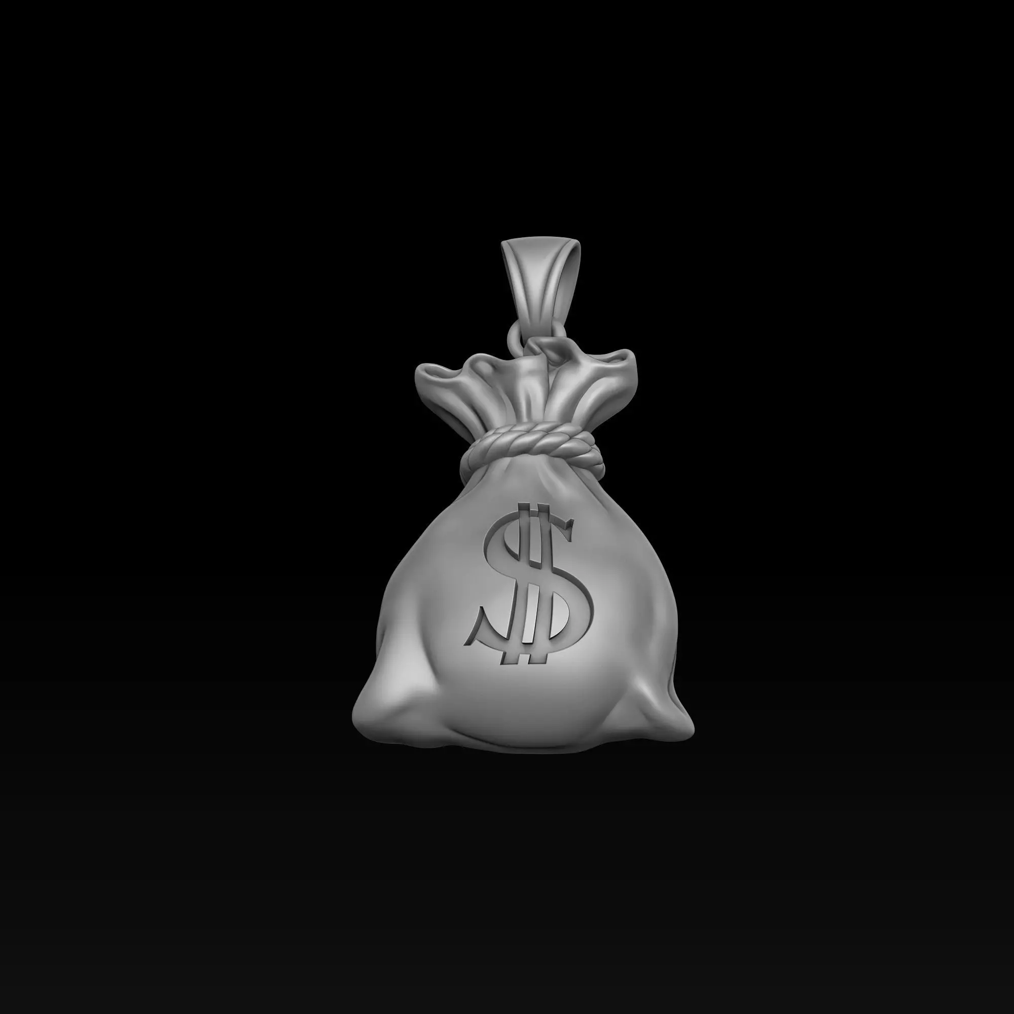 Money Bag Pendant 3D print model_1