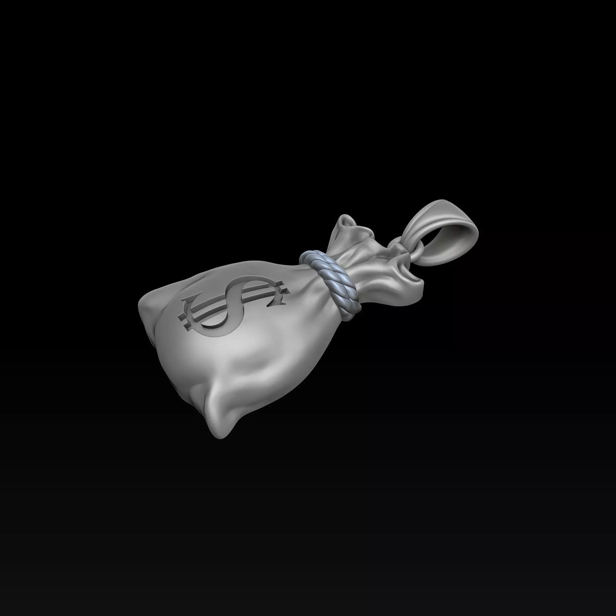 Money Bag Pendant 3D print model_6