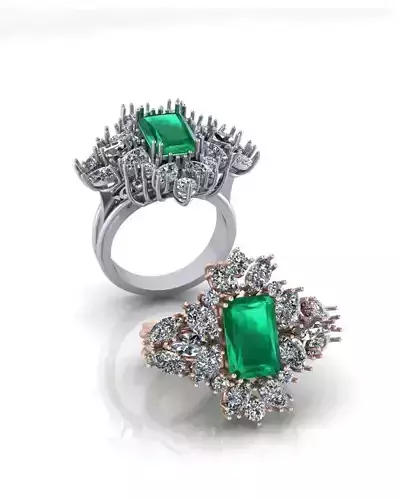 emerald halo marquise high jewelry ring 