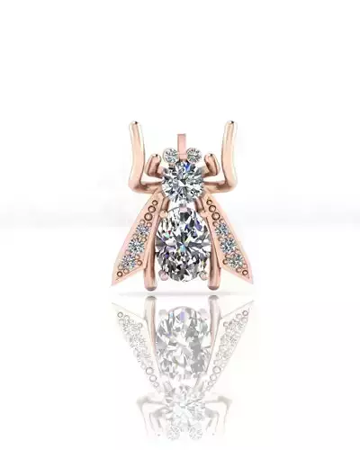 oval fly jewelry pendant