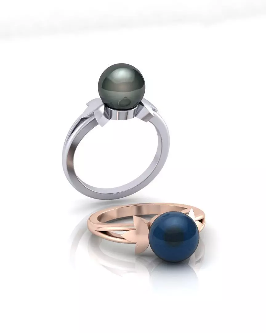 pear jewelry ring 3D print model_0