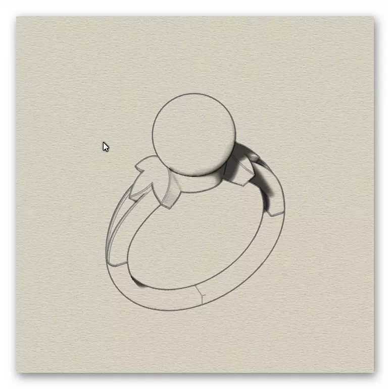 pear jewelry ring 3D print model_5