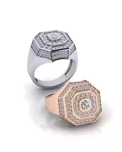 round halo pave setting high jewelry ring 