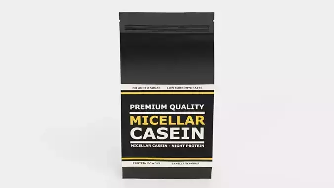 Micellar Casein - Product Concept Packaging Low-poly 3D model 2