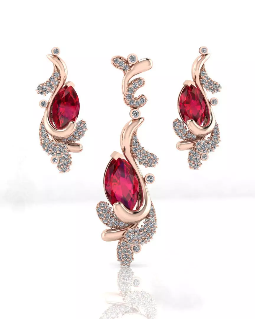 marquise high jewelry set 3D print model