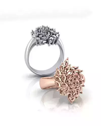 flower setting and marquise high jewelry ring