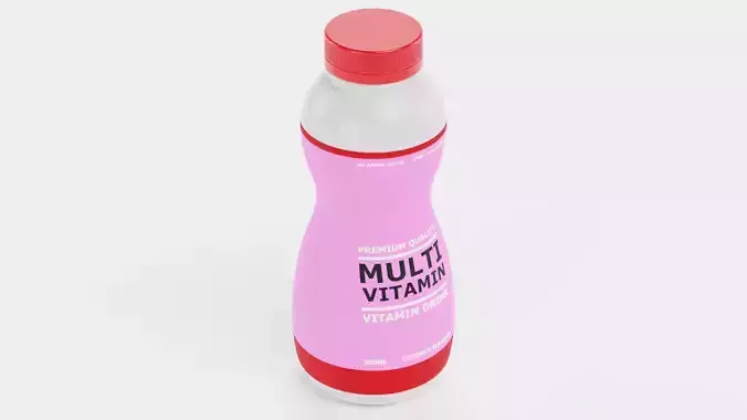 Multivitamin Drink - Product Concept Packaging Low-poly 3D model 3