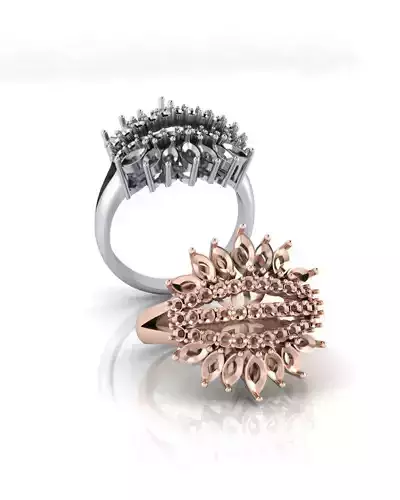 round and marquise jewelry ring 