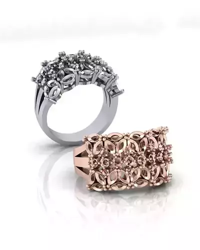 round and marquise jewelry ring 