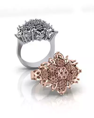flower setting and marquise jewelry ring 