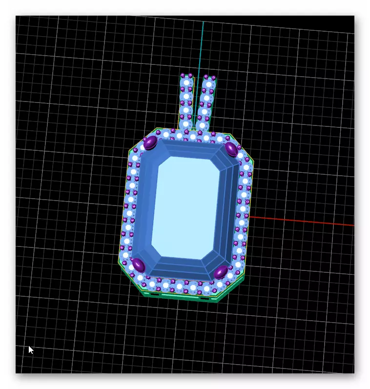 emerald halo jewelry pendant 3D print model_1