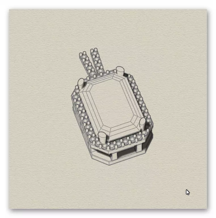 emerald halo jewelry pendant 3D print model_7