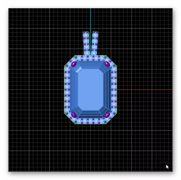 emerald halo jewelry pendant 3D print model_4