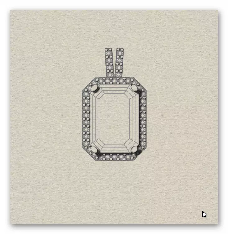 emerald halo jewelry pendant 3D print model_5