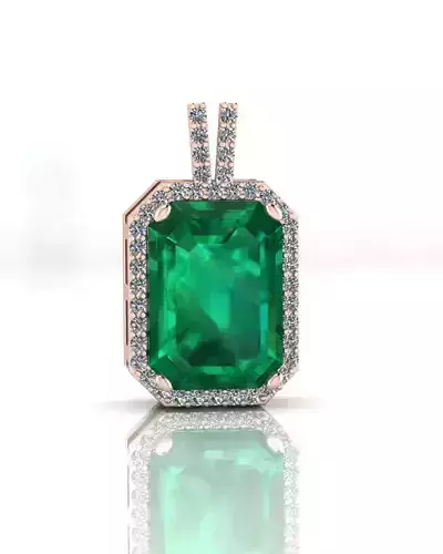 emerald halo jewelry pendant