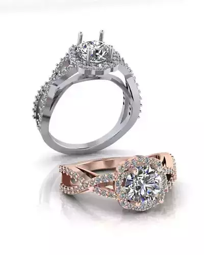 round halo engagement jewelry ring 