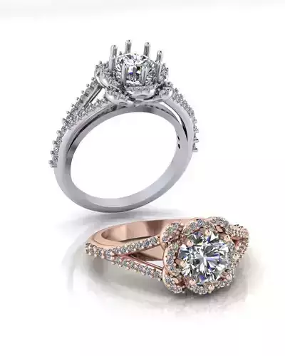 round engagement halo jewelry ring 