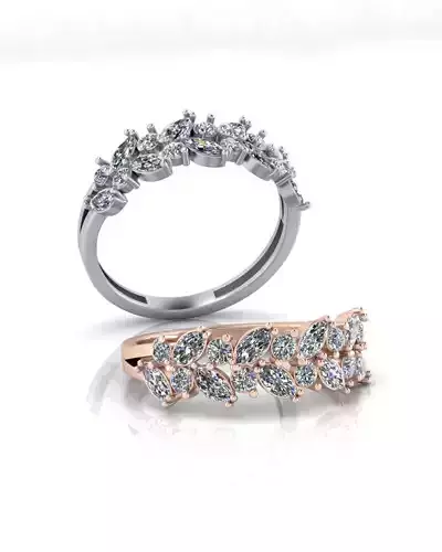 marquise and round jewelry ring 