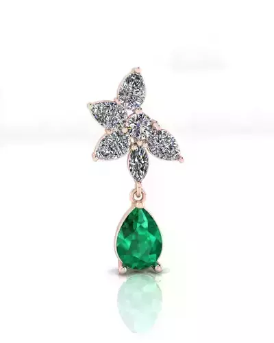 pear emerald and marquise jewelry pendant