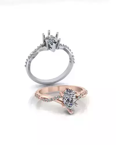 pear bypass jewelry ring 