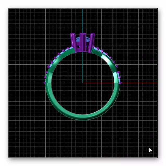 pear bypass jewelry ring  3D print model_2